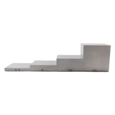 6063 Bloque de calibración de 4 pasos de aluminio con un grosor de 2,5-5-10-20 mm para pruebas ultrasónicas