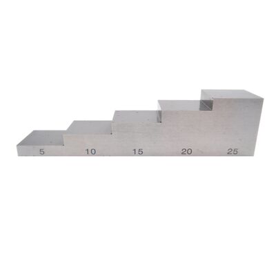 Bloque de calibración ultrasónica de 5 pasos con espesores de 5-10-15-20-25MM y varios materiales